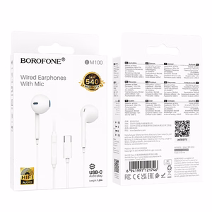 Borofone ausinės BM100 Fuente su mikrofonu Type C (DAC) baltos