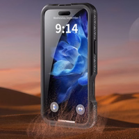 Atsparus vandeniui dėklas SHELLBOX GT suderinamas su MagSafe IPHONE 16 Plus juodas