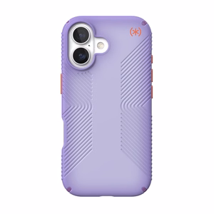 Speck Presidio Lux Grip MagSafe dėklas, skirtas iPhone 17, „Purple Fade / Magic Purple / New Poppy“ spalvos