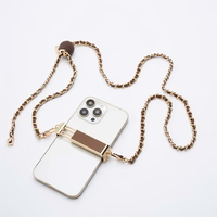 Grandinėlė / virvelė su laikikliu GLAMOUR tinka visiems modeliams, maks. plotis 80 mm – ruda