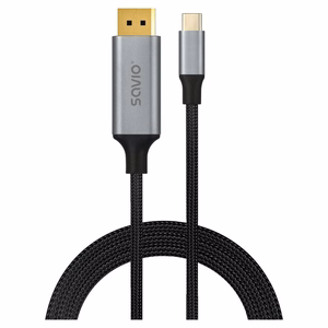 Savio CL-208 USB laidas USB 3.2 Gen 1 (3.1 Gen 1) 2 m USB C juodas, pilkas