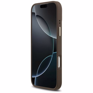 Guess 4G PU Classic Logo Magnetinis dėklas telefonui iPhone 17 Pro Max - rudas