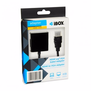 iBox IAHV01 vaizdo kabelio adapteris HDMI A tipo (standartinis) VGA (D-Sub) Juoda