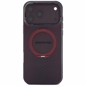 Mercedes AMG IML Double Layer Urban Line dėklas, skirtas iPhone 18 Pro Max / 17 Pro Max, su žiedu-stovu, suderinamas su MagSafe – bordo spalvos