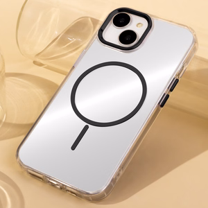 Clear Thin Mag dėklas for iPhone 16 Pro 6,3" juodas