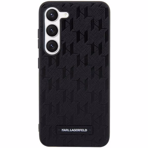 Karl Lagerfeld KLHCS23SSAKLHPK S23 S911 kietas dėklas juodas/juodas Saffiano Mono Metalinis Logotipas