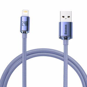 USB laidas Baseus Crystal Shine violetinis Lightning 120cm