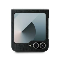 DKNY Dėklas telefonui Samsung Galaxy Z Flip6 su kartotiniu dizainu Stack Logo - juodas