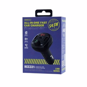 FM moduliatorius Remax RCC331 54.5W 2xUSB-A/1xUSB-C juodas