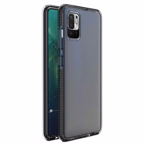 Pavasario dėklas skaidrus TPU gelinis apsauginis dangtelis su spalvotu rėmeliu Xiaomi Redmi Note 10 5G / Poco M3 Pro juodas