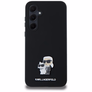 Karl Lagerfeld Silicone Karl&Choupette Metal Pin case for Samsung Galaxy A35 - black
