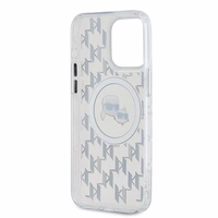 Karl Lagerfeld IML Monogram Karl & Choupette Head MagSafe dėklas iPhone 15 Pro Max - skaidrus