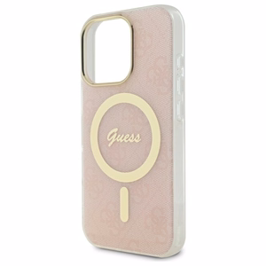Guess IML 4G Magnetinis dėklas telefonui iPhone 16 Pro - rožinis