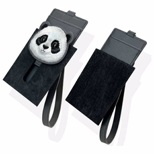 Nimmy Big Eyed Pet 2.0 Panda 3-in-1 Dėklas telefonui + Piniginė + Sekimo įrenginio dėklas - juodas (m)
