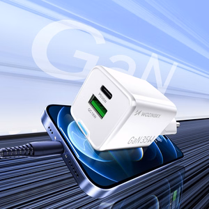 Wozinsky WWC-35W GaN USB-A + USB-C tinklo įkroviklis - baltas