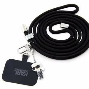 KARL LAGERFELD laikrodžio dirželis KLUCNMSCKIK (Crossbody Cord Ikonik) juodas