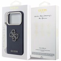 Guess HC PU FW RESIN LOGO BLUE dėklas iPhone 17 Pro 6,3"