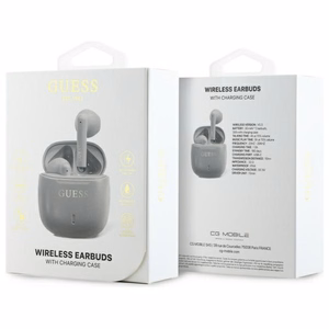 Guess Bluetooth ausinės GUTWSJ14ESGE TWS + įkrovimo stotelė smėlio spausdintas klasikinis logotipas