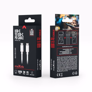 Maxlife MXUC-05 кабель USB-C - USB-C 2,0 м 100W белый