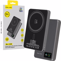 Blavec Išorinė baterija 10000mAh BJ-03 Plona 13,5mm - Type C - 22,5W magnetinė Magsafe 3 in 1 (PBBJ03-MC10G) pilka