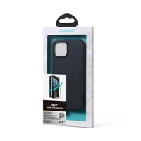 Joyroom 360 pilnas dėklas su priekiniu ir galiniu dangteliu iPhone 13 Pro + grūdinto stiklo apsauginis stiklas juodas (JR-BP935 black)