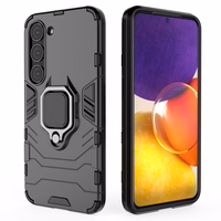 Ring Armor dėklas Samsung Galaxy S23 šarvuotas dangtelis magnetinis laikiklis žiedas juodas