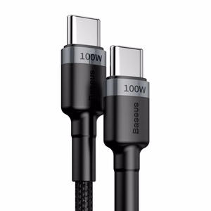 USB kabelis Baseus Cafule PD100W Type-C 2.0m pilkas-juodas CATKLF-ALG1