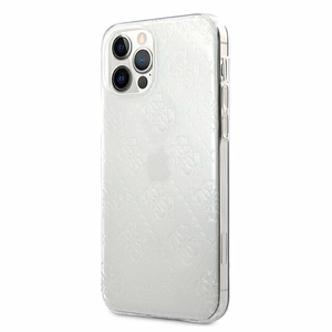 Guess GUHCP12L3D4GTR iPhone 12 Pro Max 6.7" skaidrus kietas dėklas 4G 3D rašto kolekcija