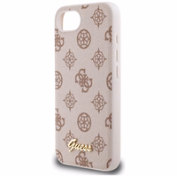 Guess Peony Script Logo Magnetinis dėklas telefonui iPhone 16e - rudas
