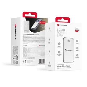 Išorinė baterija saderinta su MagSafe Forcell F-Energy SuperSlim F5K8 QC4.0 PD3.0 15W 5000 mAh balta