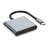 "Tech-Protect" HB08 4in1 USB-C + USB2.0 + 2 x HDMI 4K 60HZ adapteris - pilkas
