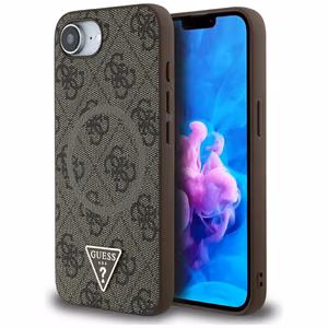 Чехол GUESS для iPhone 16e (SE 4 2025) совместимый с MagSafe GUHMPSE4P4TDPW (PU 4G RingTriangle Logo) коричневый