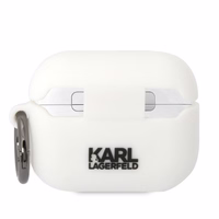Karl Lagerfeld KLAPRUNCHH AirPods Pro dėklas baltas/baltas Silikoninis Choupette Head 3D