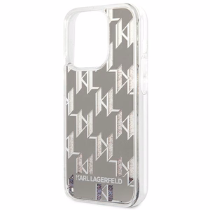 Karl Lagerfeld KLHCP14XLMNMS iPhone 14 Pro Max 6.7 "kietas dėklas sidabrinis / sidabrinis Skystas Blizgesys Monograma