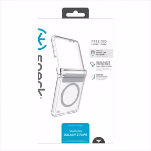 Speck Presidio Perfect-Clear Magnet – MagSafe dėklas Samsung Galaxy Z Flip 8 (skaidrus)