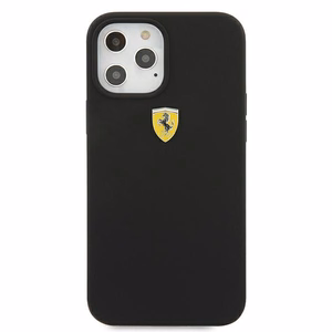 Ferrari FESSIHCP12LBK iPhone 12 Pro Max 6.7" juodas/juodas kietas dėklas On Track Silicone