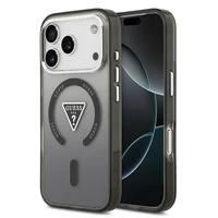 GUESS magnetinis dėklas telefonui IPHONE 17 Pro, suderinamas su MagSafe GUHMP17LHGTMLCGK (IML gradientinis dėklas su trikampiu logotipu) juodas