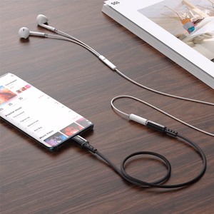 Acefast audio laidas USB Type C - 3.5mm mini jack (female) 18cm, DAC, AUX juodas (C1-07 juodas)