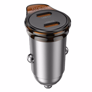 Įkroviklis automobilinis Hoco NZ16B 45W (2xUSB-C) juodas