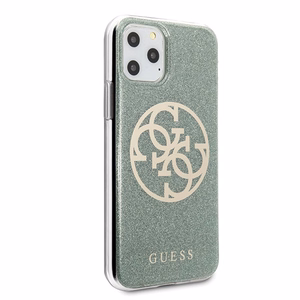 Guess GUHCN65PCUGLKA iPhone 11 Pro Max chaki kietas dėklas 4G Circle Glitter