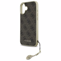 Guess 4G Charms Kolekcijos dėklas iPhone 16 Plus - rudas