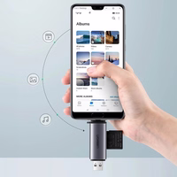 Atminties kortelių skaitytuvas Ugreen CM185 USB-A 3.0/USB-C 3.1 to TF/SD (50706) pilkas