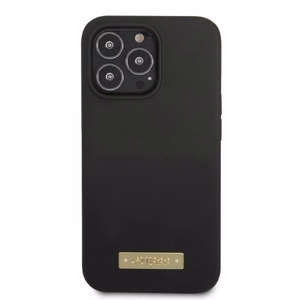 Guess GUHMP13LSPLK iPhone 13 Pro / 13 6.1" black/black hard case Silicone Logo Plate MagSafe