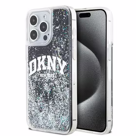 DKNY dėklas telefonui iPhone 15 Pro Max 6,7" DKHCP15XLBNAEK juodas HC skysti blizgučiai su arkinis logotipas