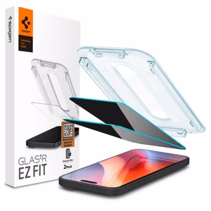 Spigen Glas.tR EzFit Privacy grūdintas stiklas iPhone 15/16 su adapteriu (2 vnt.)