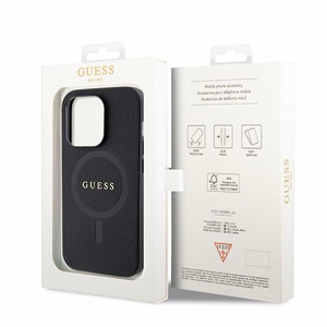 Guess GUHMP15XPSAHMCK iPhone 15 Pro Max 6.7" juodas/juodas hardcase Saffiano MagSafe