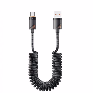USB Laidas Essager Chuan3 juodas Type-C 180cm (iki 7A)