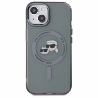 Karl Lagerfeld KLHMP15SHLSKCK iPhone 15 6.1" juodas kietasis dėklas IML Metal Karl & Choupette Head Magnetinis (MagSafe)
