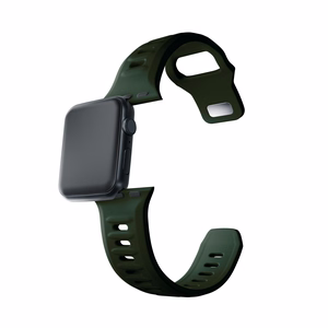 42/44/45/46/49 mm Dark Green (big) - 3mk Silicone Watch Strap for Apple