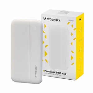 Išorinė baterija Wozinsky Li-Po 10000mAh 2x USB balta (WPBWE1)